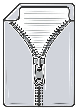 Document with a zipper icon representing file compression and data access