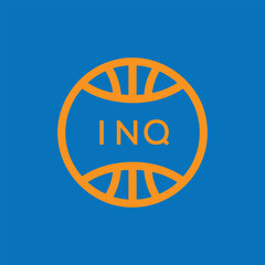 INQ Basketball Company logo. INQ Modern Sports logo design for entrepreneur and business. INQ Team Branding best icon.
