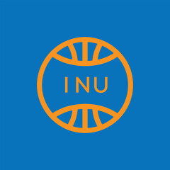 INU Basketball Company logo. INU Modern Sports logo design for entrepreneur and business. INU Team Branding best icon.
