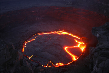 Lava Lake Inside Active Volcano Photograph