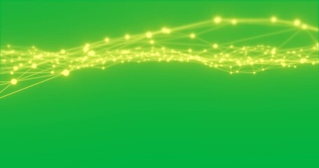 Animation of network of connections with glowing spots over transparent background - Powered by Adobe