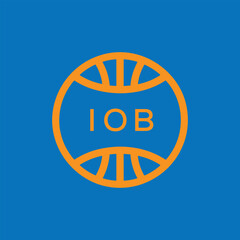 IOB Basketball Company logo. IOB Modern Sports logo design for entrepreneur and business. IOB Team Branding best icon.
