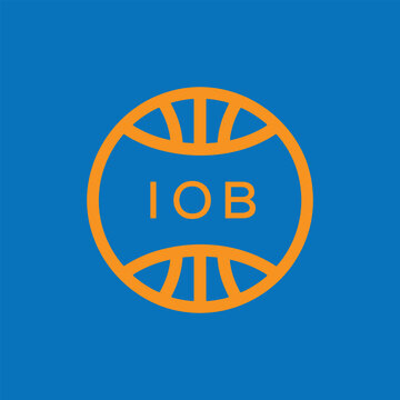 IOB Basketball Company logo. IOB Modern Sports logo design for entrepreneur and business. IOB Team Branding best icon.
