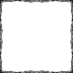 Black and White Ornamental Square Frame Vector