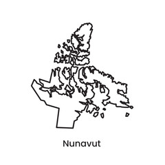 Nunavut Map Canada Territory Outline Vector