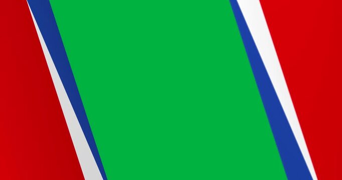 Animation of red white and blue usa abstract flag elements forming frame on transparent background
