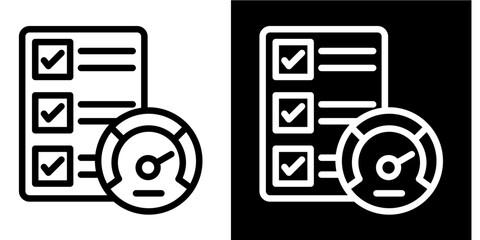 Project Performance  Icon Set White Style Collection