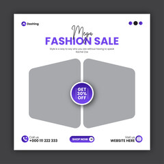 Fashion sale social media post web banner design template 
