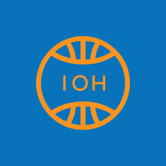 IOH Basketball Company logo. IOH Modern Sports logo design for entrepreneur and business. IOH Team Branding best icon.
