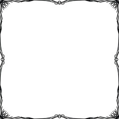 Thin Black and White Decorative Square Frame Vector
