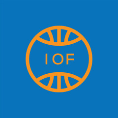 IOF Basketball Company logo. IOF Modern Sports logo design for entrepreneur and business. IOF Team Branding best icon.
