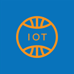 IOT Basketball Company logo. IOT Modern Sports logo design for entrepreneur and business. IOT Team Branding best icon.
