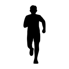 Obraz premium BLACK SILHOUETTE OF A RUNNING PERSON