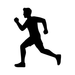 BLACK SILHOUETTE OF A RUNNING PERSON