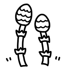 手描き線画の可愛いつくしのイラスト