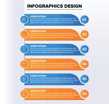 Infographics design with numbered steps isolated on white background