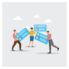 Risk Management Concept. Business People Team Manage Task by Assign Person to Finish Tasks.