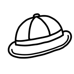 手描き線画の可愛い帽子のイラスト