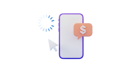 Mobile Payment and Loading Icon with Dollar Symbol