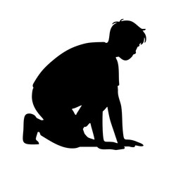 Obraz premium SILHOUETTE Sequence of Starting Positions for RUNNING