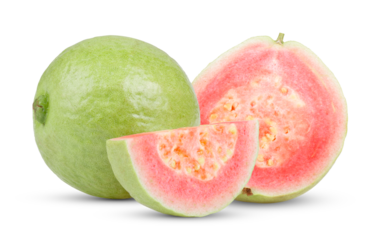 red guava isolated on transparent png (image from camera)
