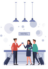 Hotel Reception Desk Illustrations