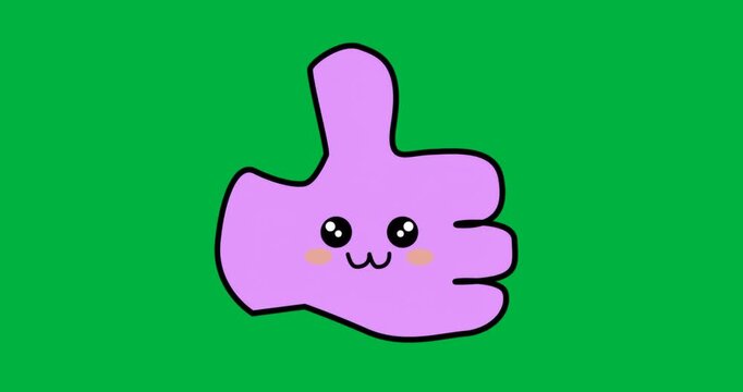 Lavender hand blob showing kawaii face on transparent background, supporting marketing engagement