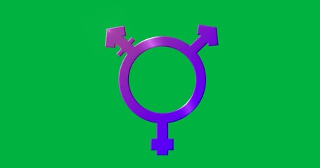 3D transgender symbol floating over transparent bg with white tilted square showing education theme - Powered by Adobe
