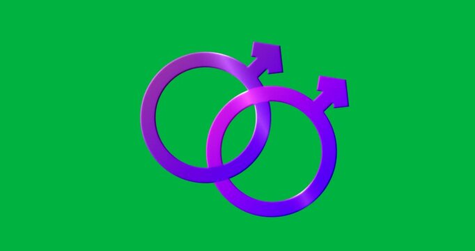 Vector graphic showing interlocking male gender symbols over transparent layer for graphic design - Powered by Adobe