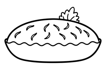 hand drawn illustration of cake