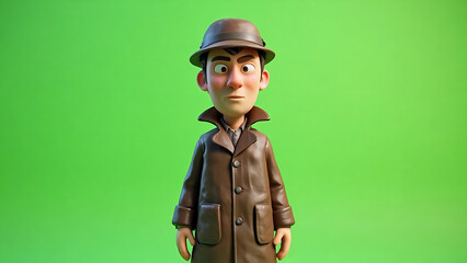 Friendly 3D Cartoon First Aid Character with Medical Kit & Bottle on Green Screen