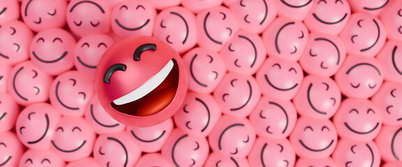 World smile day, World laughter day, happy smile day vector design, banner, poster, suitable for greeting card. World emoji day, Social media template. International happiness. 3d render illustration