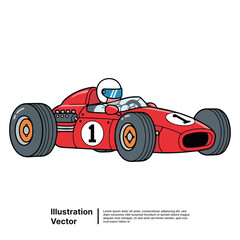 Vintage Formula 1 Racing Car Illustration - Classic Motorsport Speedster