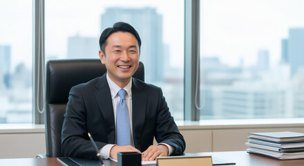 Fototapeta premium 日本もしくはアジアの企業のCEO。社長、役員、日本、アジア