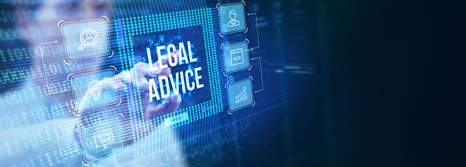 Business, Technology, Internet and network concept. Labor law, Lawyer, Attorney at law, Legal...