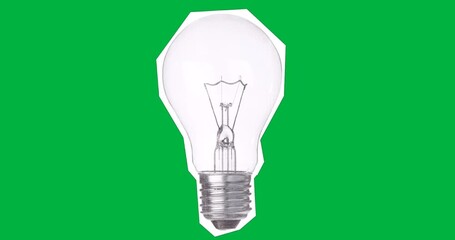 Incandescent bulb floating on transparent background, highlighting filament and lighting technology