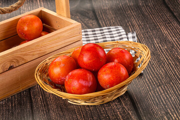Fresh sweet juicy  purple plums