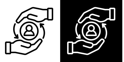 Customer Retention  Icon Set White Style Collection