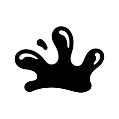 Obraz premium Abstract black ink blot element, representing a splatter or stain, perfect for design