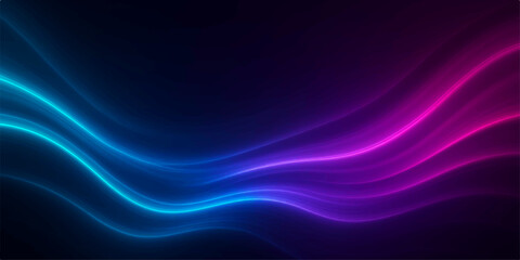 Abstract purple and blue flowing lines create a dynamic wave motion design for a smoky light energy background illustration