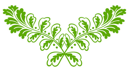 Intricate Green Floral Motif – Symmetrical Botanical Mandala Vector Illustration