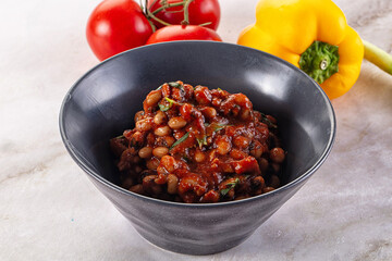 Black eye beans wutg tomato sauce