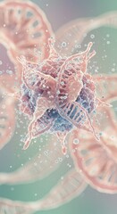 A scientific model of a molecule or enzyme editing a DNA strand, a versatile image for an article on modern medical technology or regenerative medicine advancements Technology Hope