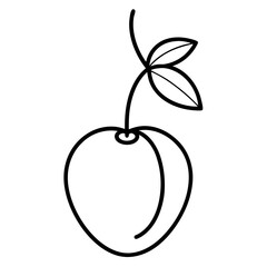 dangle berry fruit line art on whitebackground