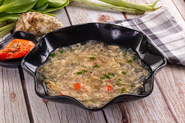 Asian soup with crab and prawn