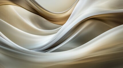 Obraz premium Flowing fabric in wavy motion in a serene studio setting