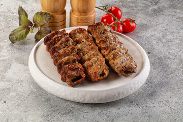 Grilled kebab minced meat barbecue