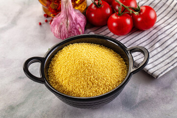 Vegan cuisine - raw dry couscous