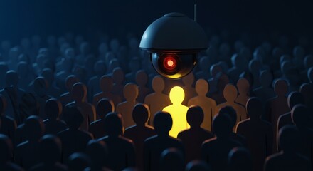 Surveillance One Among Many with Digital Eye.