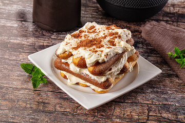 Delicous Tiramisu cake with cream
